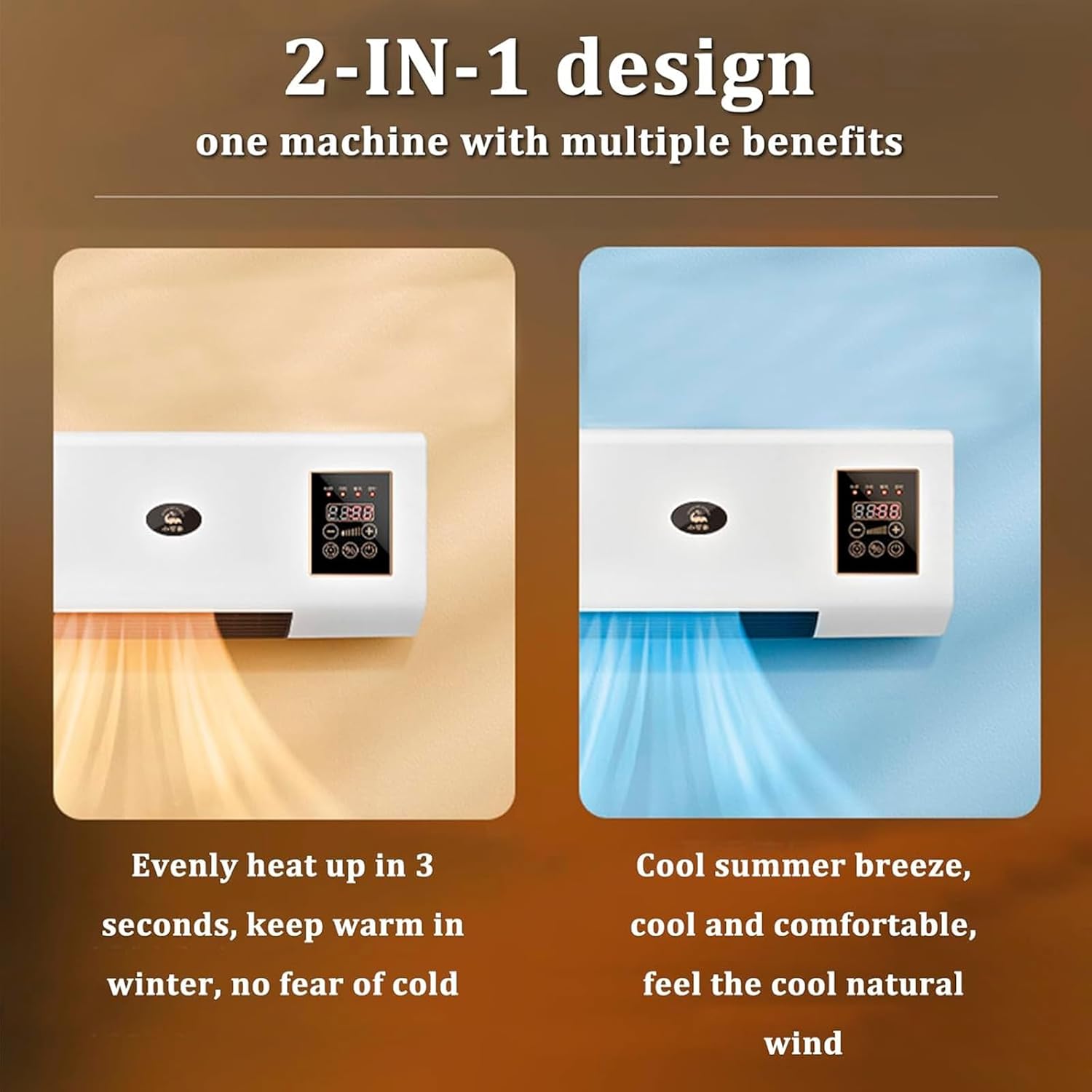 Climatiseur Portable 3-en-1 sans Conduit – Ventilateur Mural & Télécommande