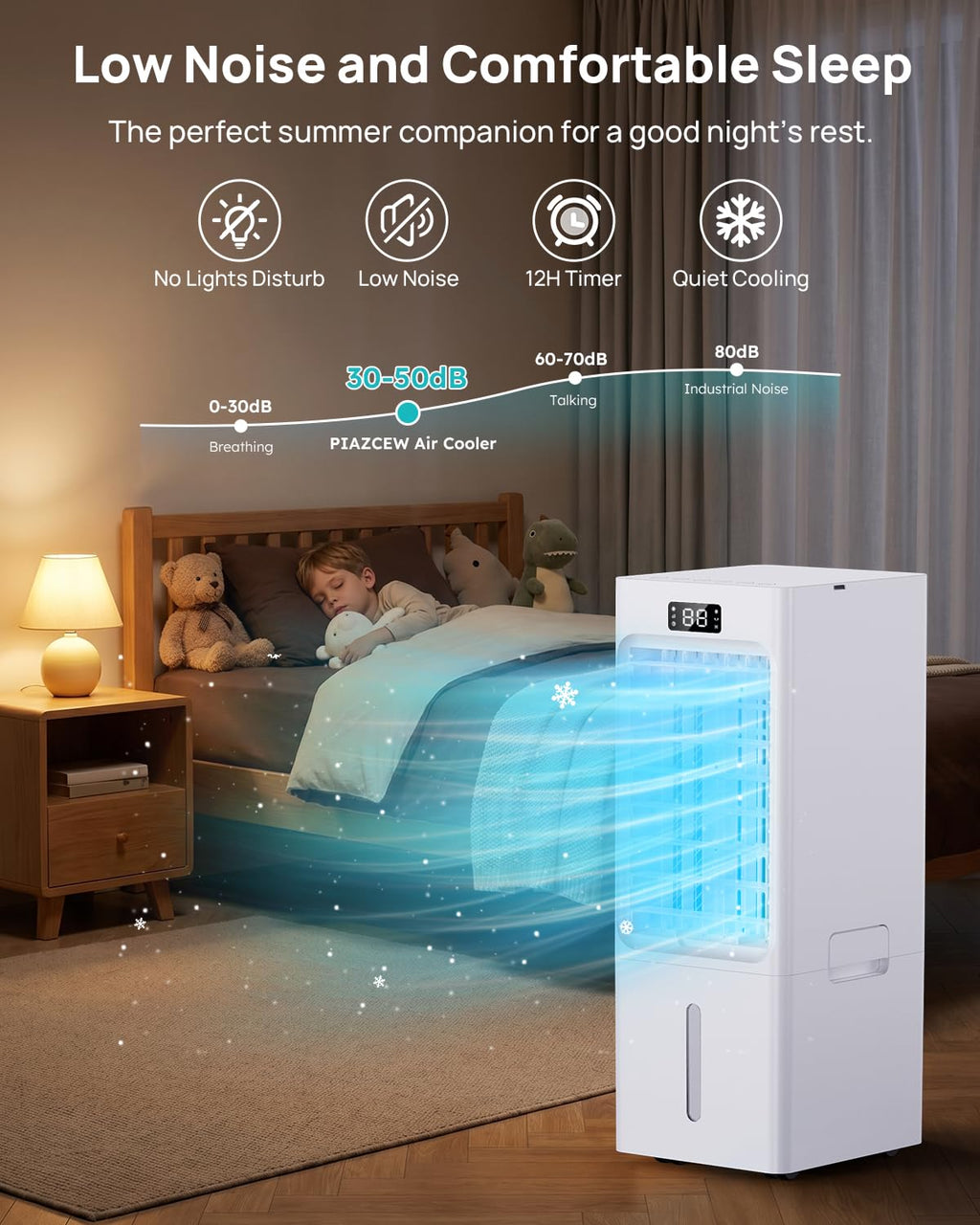 Climatiseur Mobile 4-en-1 – Réservoir 6L, Télécommande & Minuterie 12H