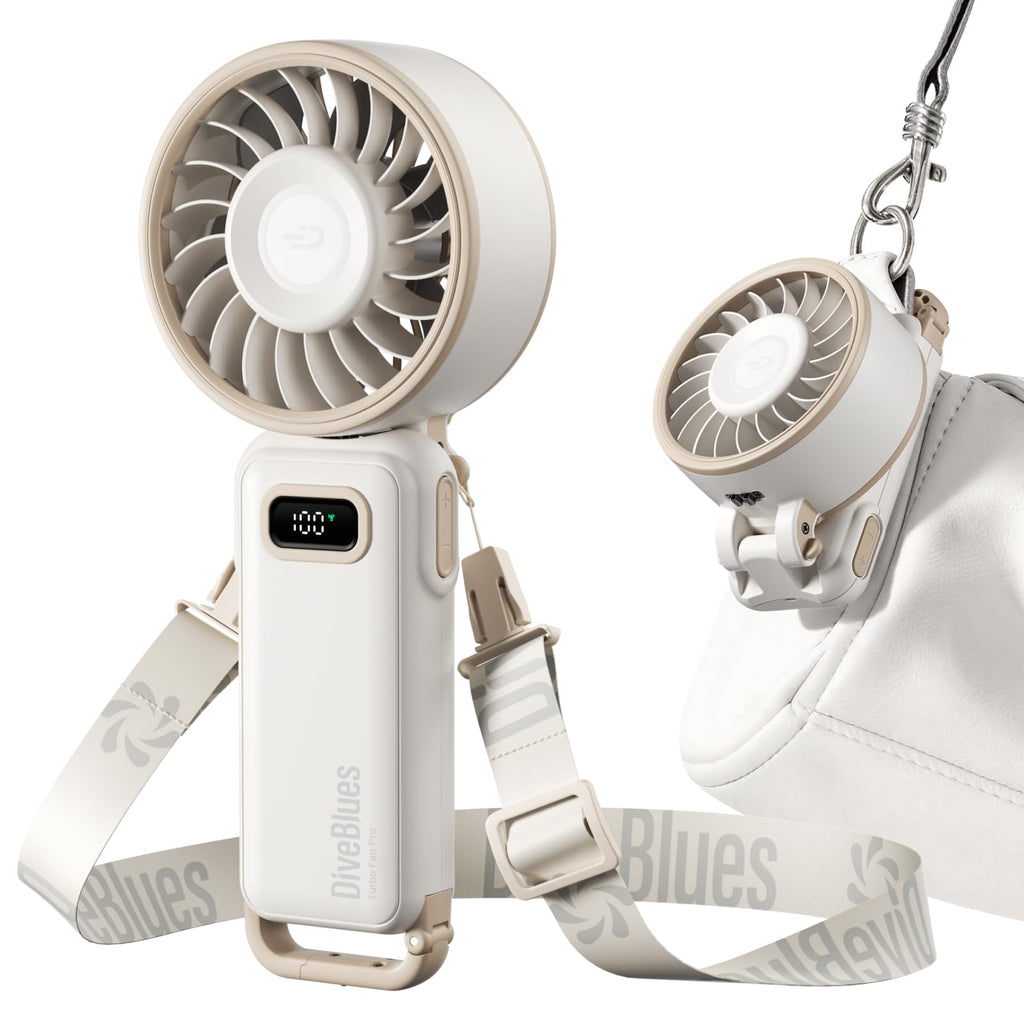 Diveblues Ventilateur Portable Pliable 4-en-1 – Batterie 12H