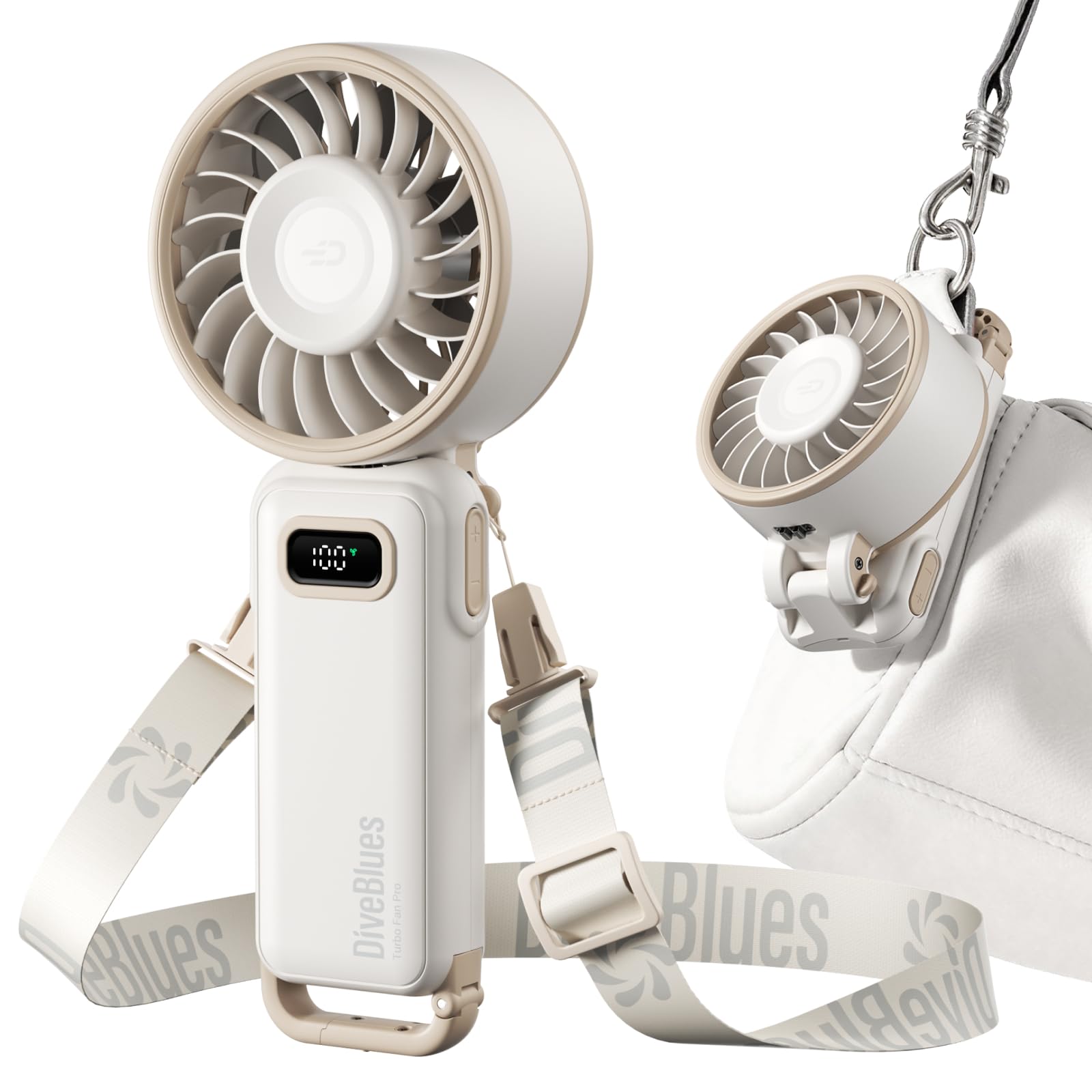 Diveblues Ventilateur Portable Pliable 4-en-1 – Batterie 12H