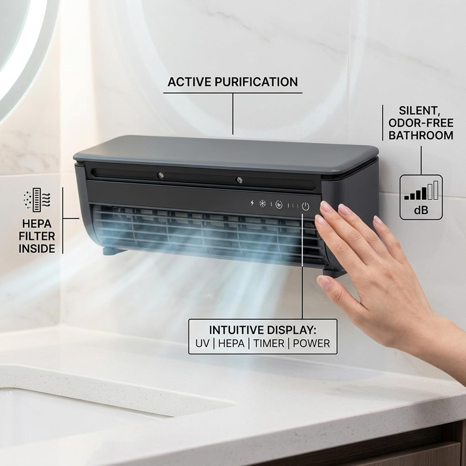 Mini Climatiseur Mural Portable 6000mAh USB – Télécommande & Refroidissement Rapide