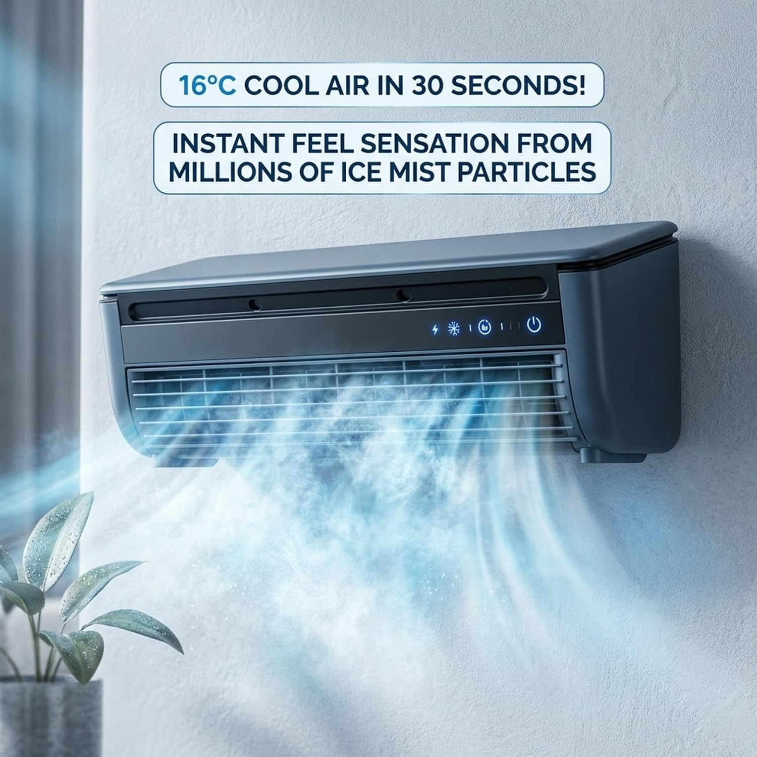 Mini Climatiseur Mural Portable 6000mAh USB – Télécommande & Refroidissement Rapide