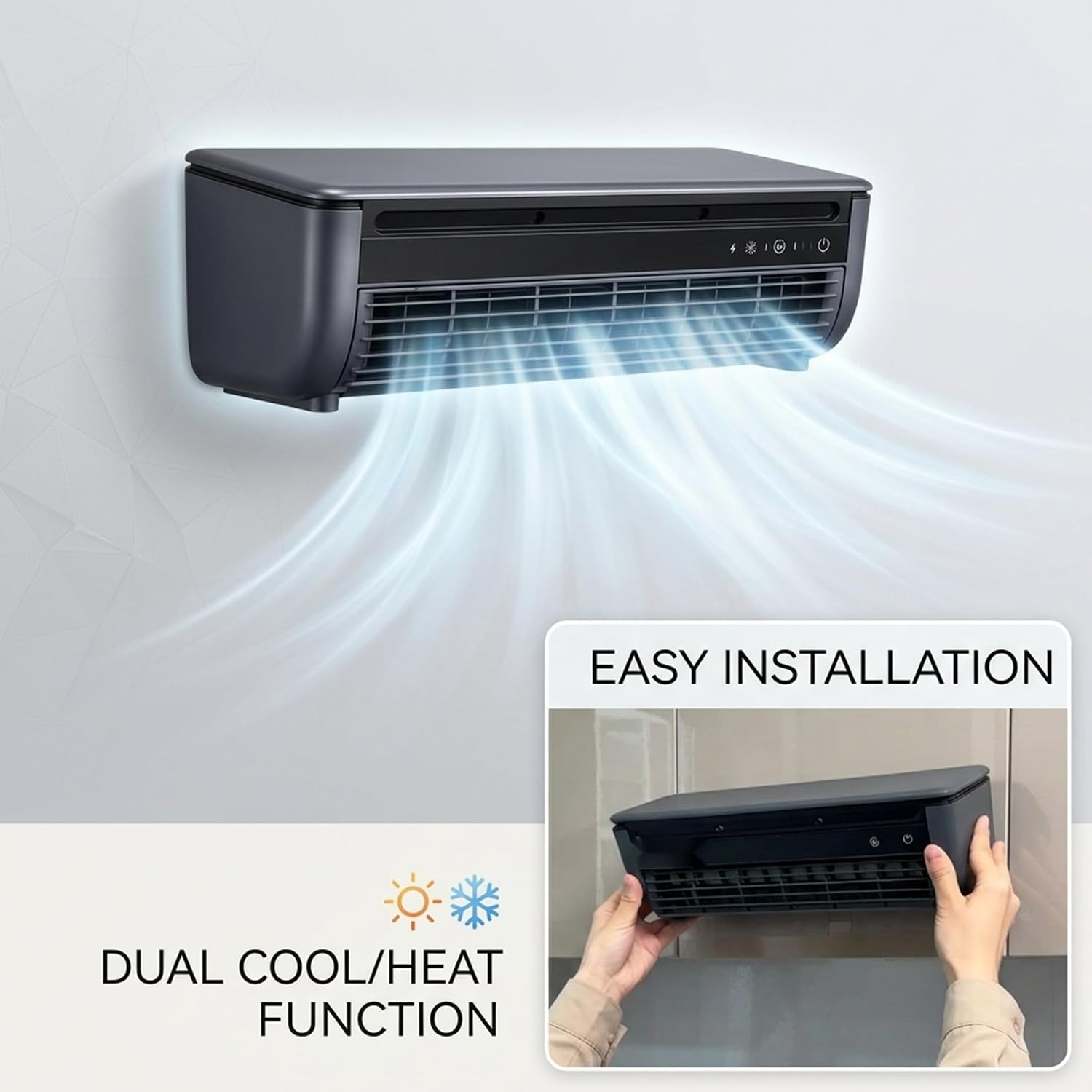 Mini Climatiseur Mural Portable 6000mAh USB – Télécommande & Refroidissement Rapide