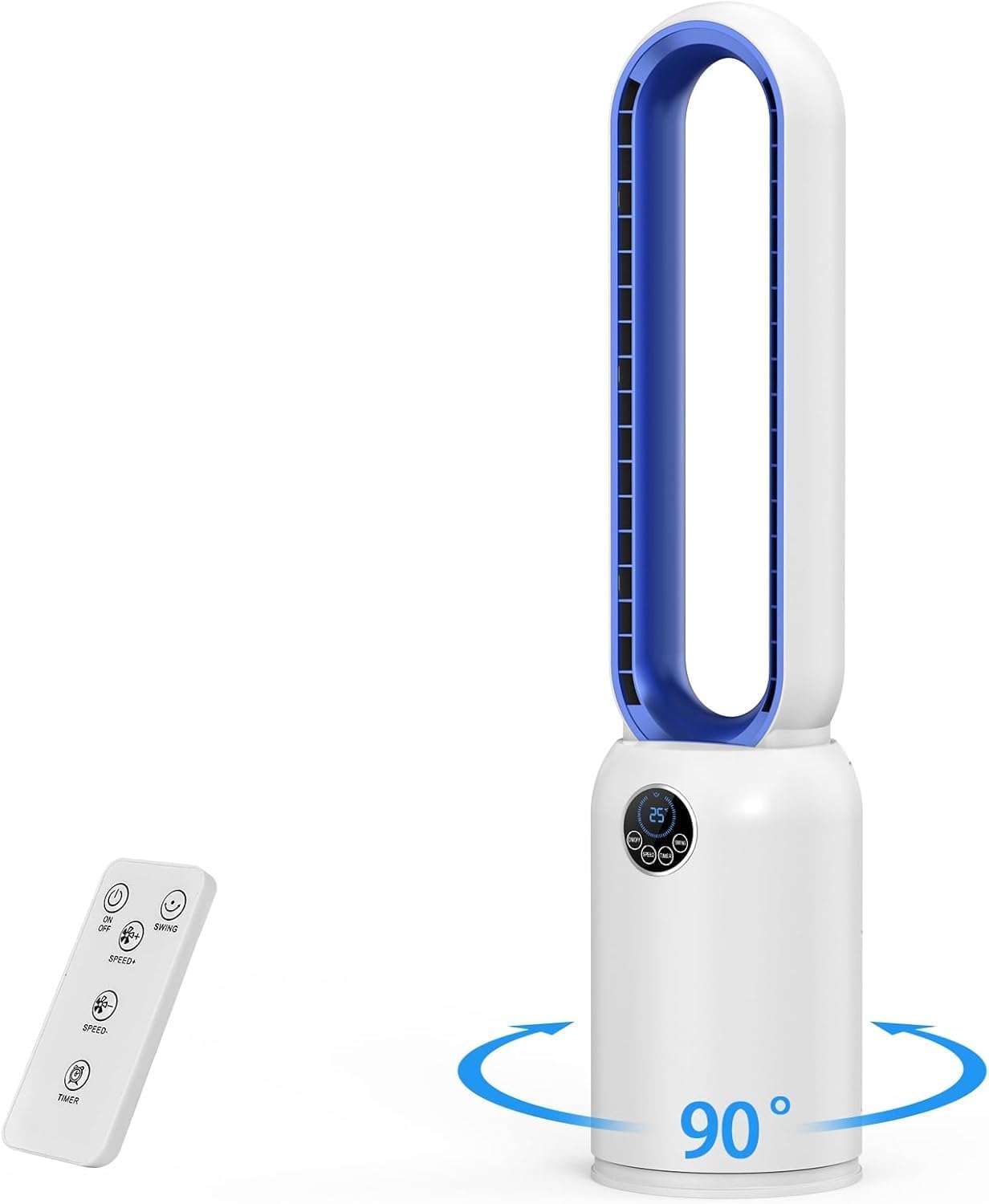 Ventilateur Colonne sans Pale 24 Vitesses – Purificateur HEPA & Minuterie 12H
