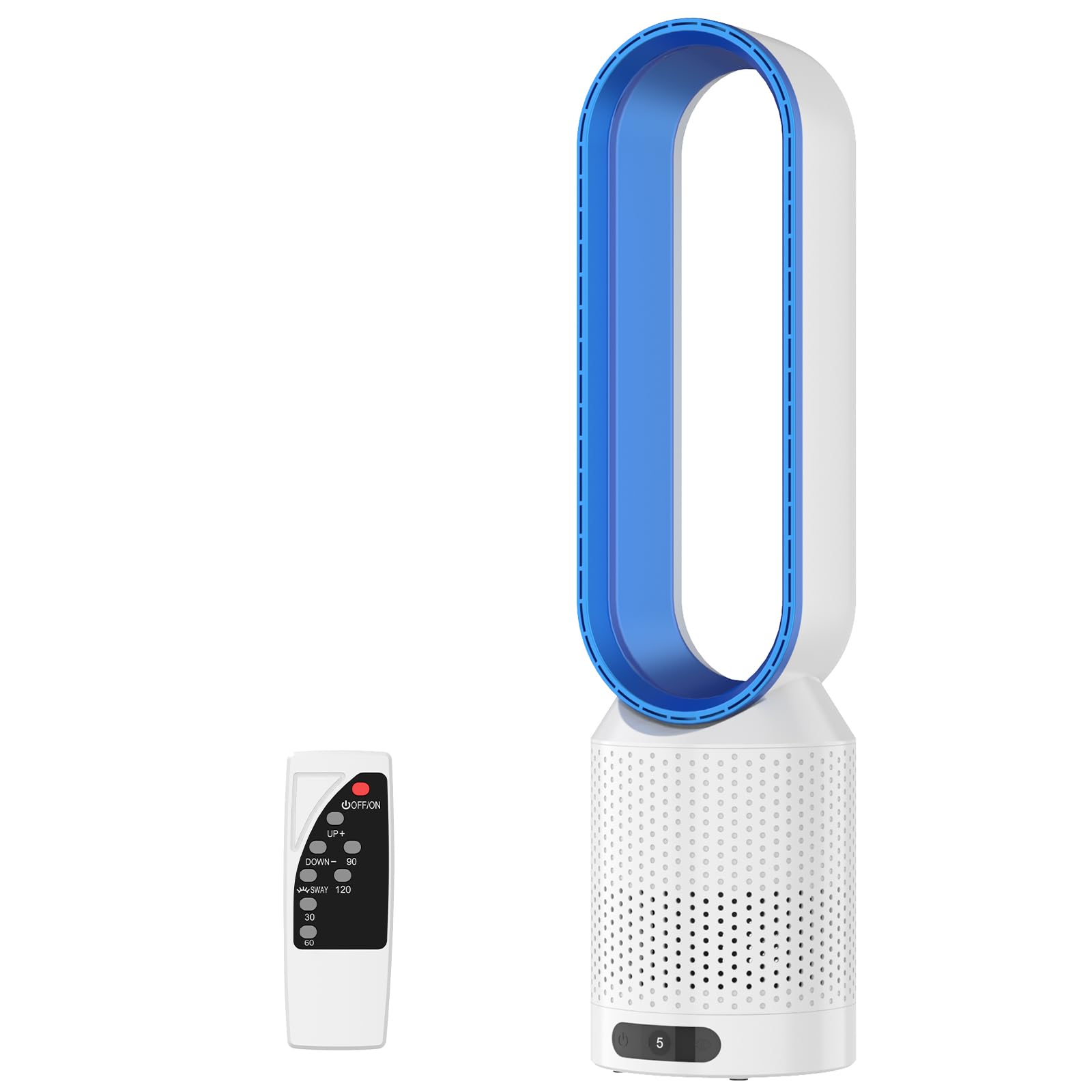 Ventilateur Tour sans Pale 2-en-1 – Purificateur HEPA, 8 Vitesses & Télécommande