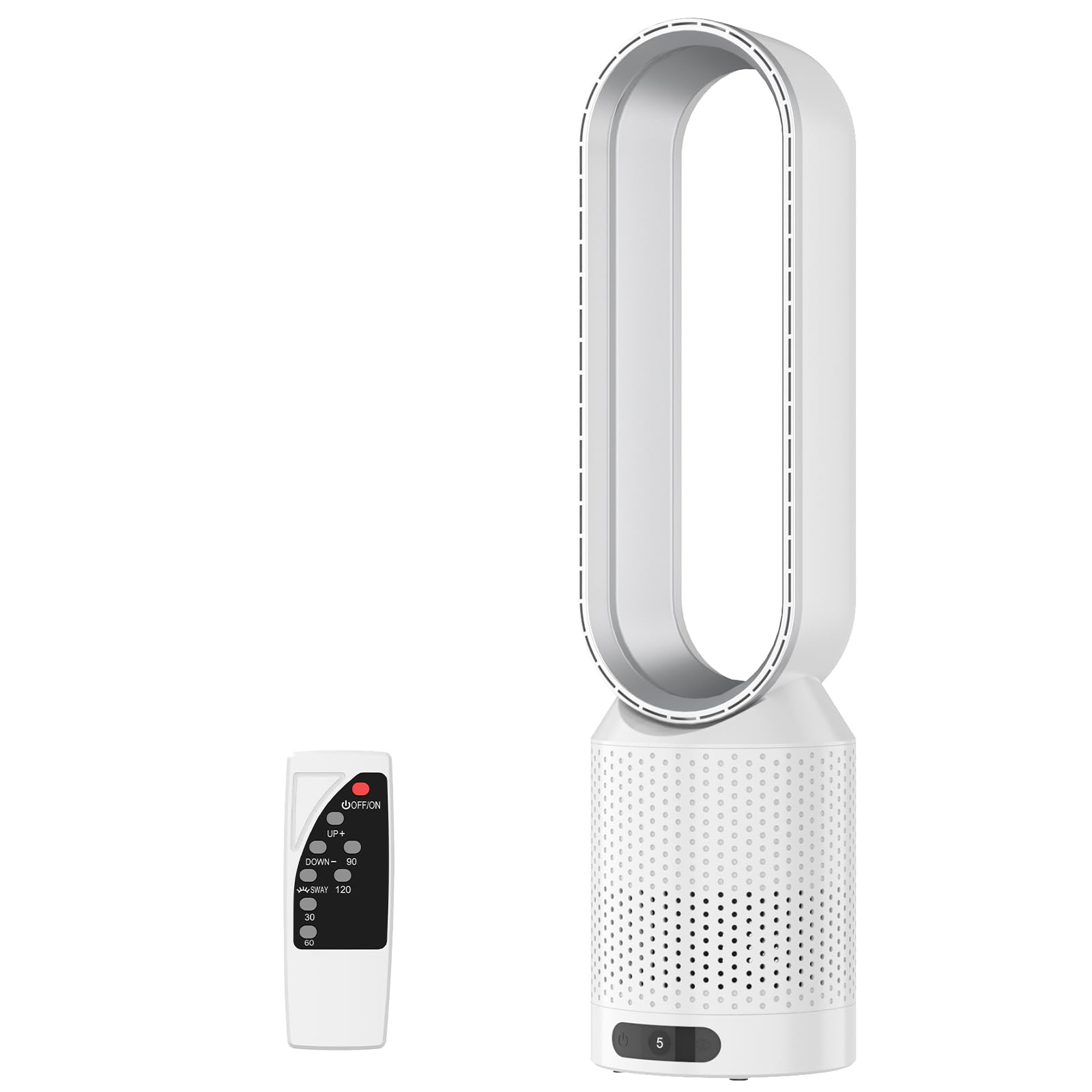 Ventilateur Tour sans Pale 2-en-1 – Purificateur HEPA, 8 Vitesses & Télécommande